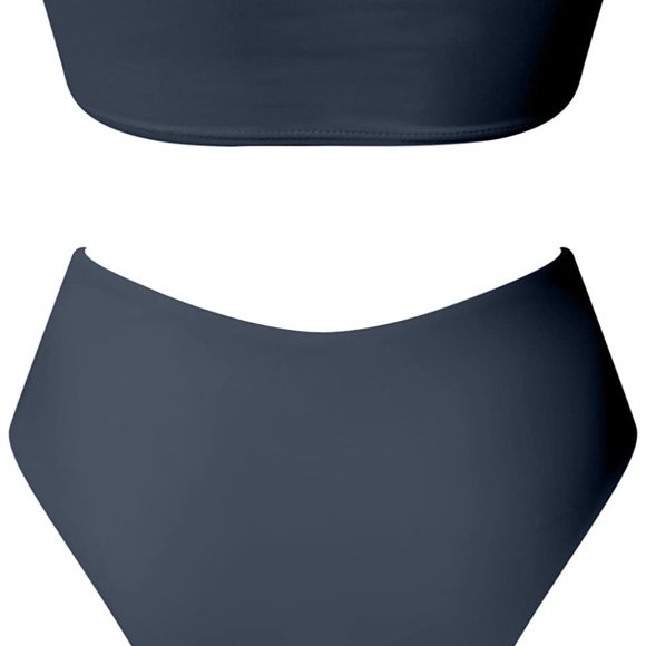 2 Piece Bandeau Bikini Off Shoulder High Cut Suit - Picture 5 of 7